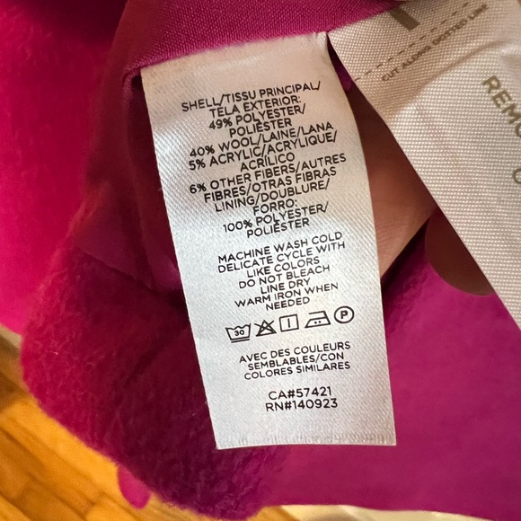 EUC/Like New LOFT XXL Fushia Wool Blend Winter Coat - Picture 4 of 6